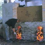 Ziegelbrand im Brennofen